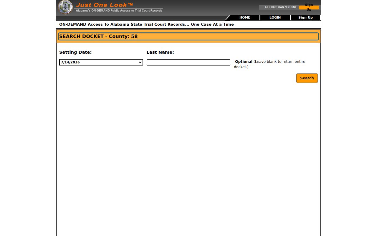 Marion County court dockets search by setting date and last name