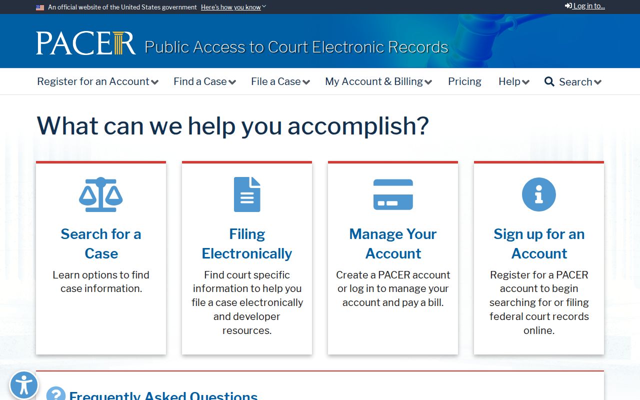 Marion County court records federal access through PACER