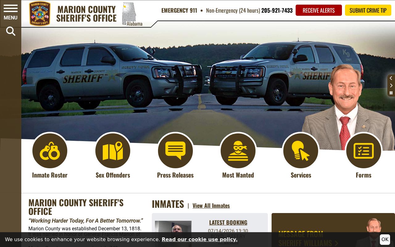 Marion County Court records and Sheriff Williams jail access channels