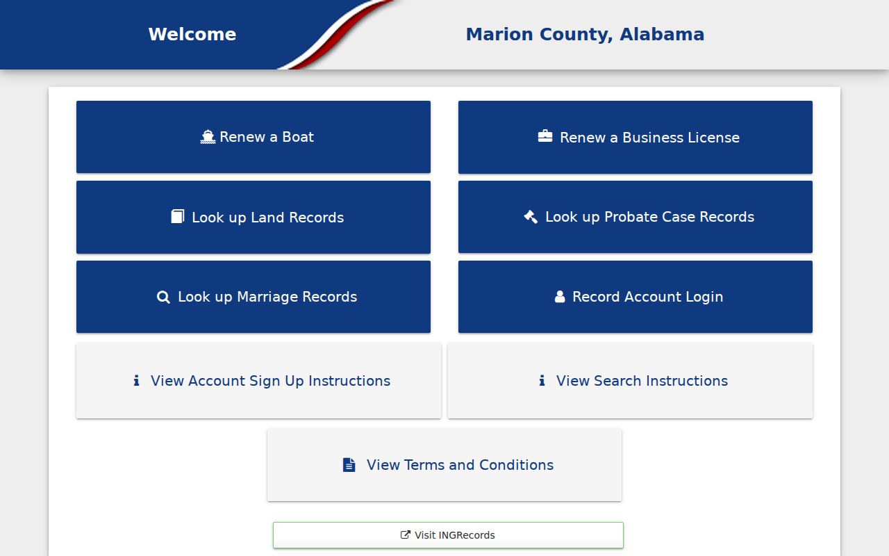 Marion County Court probate case land and marriage record services