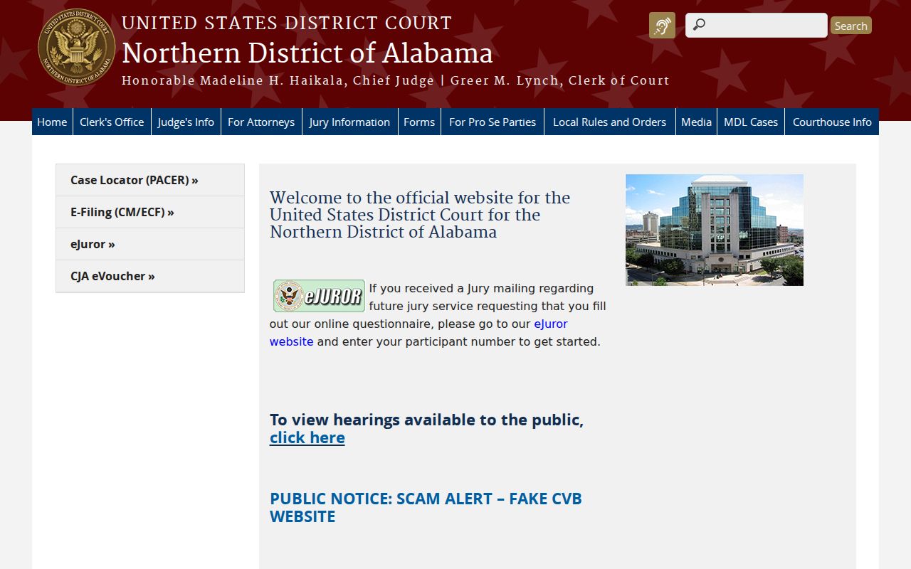 Marion County Court federal records through the Northern District of Alabama