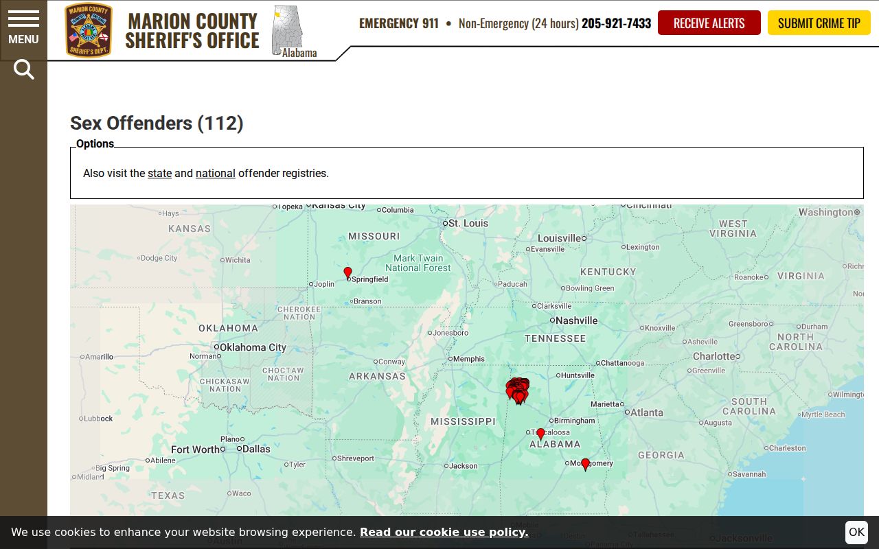 Marion County warrant records and sheriff public safety channels
